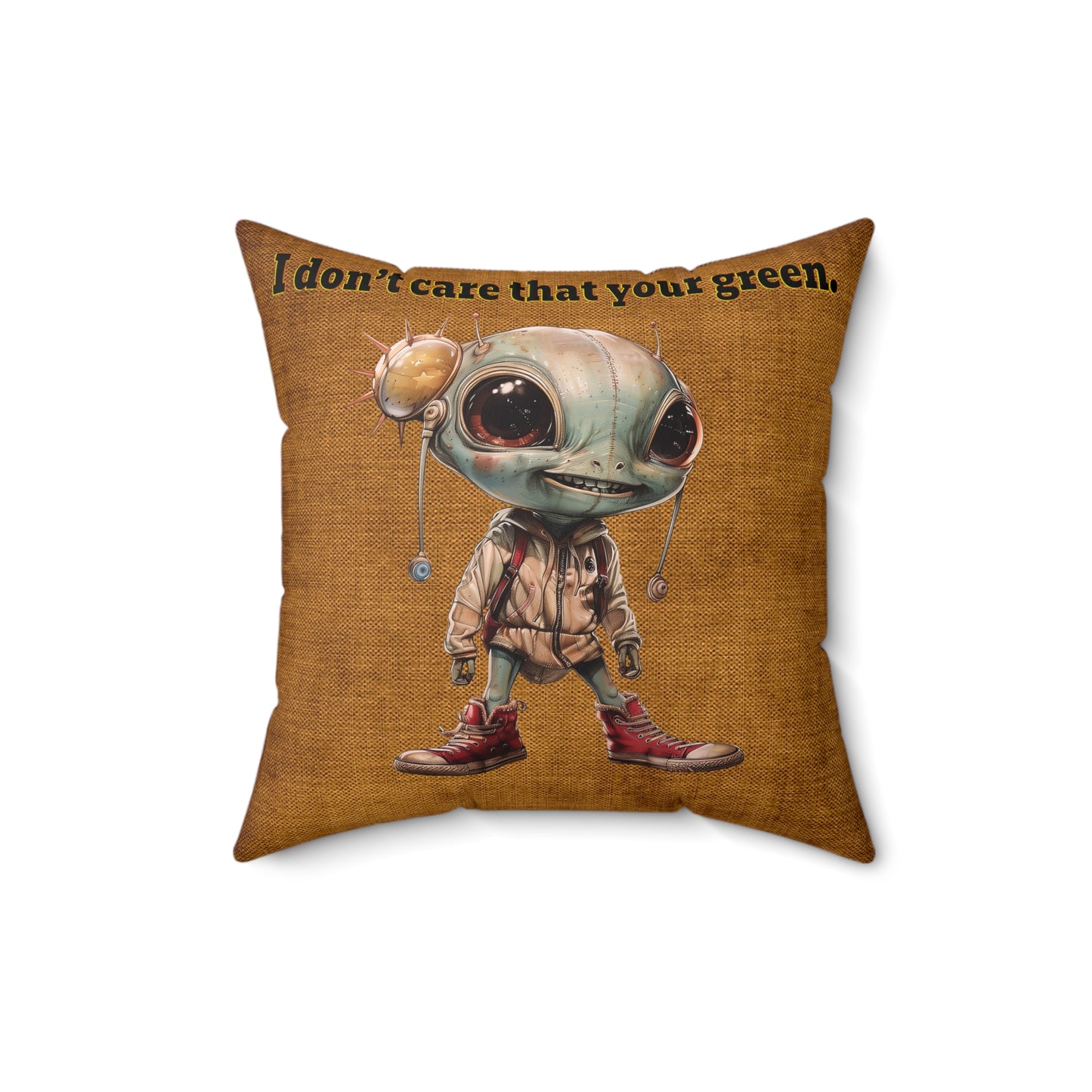 I don't care that your grey - Faux Suede Square Pillow - (dichromatic brown papyrus)