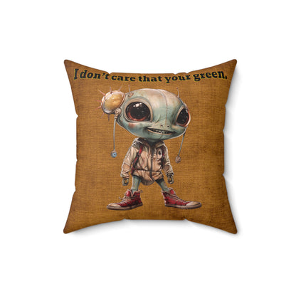 I don't care that your grey - Faux Suede Square Pillow - (dichromatic brown papyrus)
