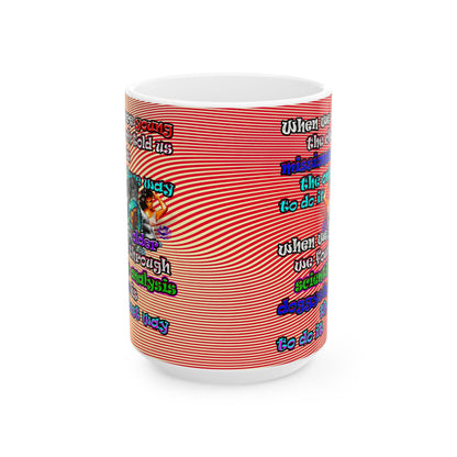 doggystyle - White Mug (yellow-orange wave)