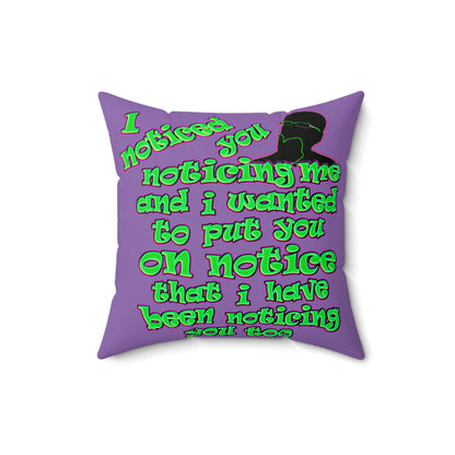 noticed you noticing - Faux Suede Square Pillow - (light purple)