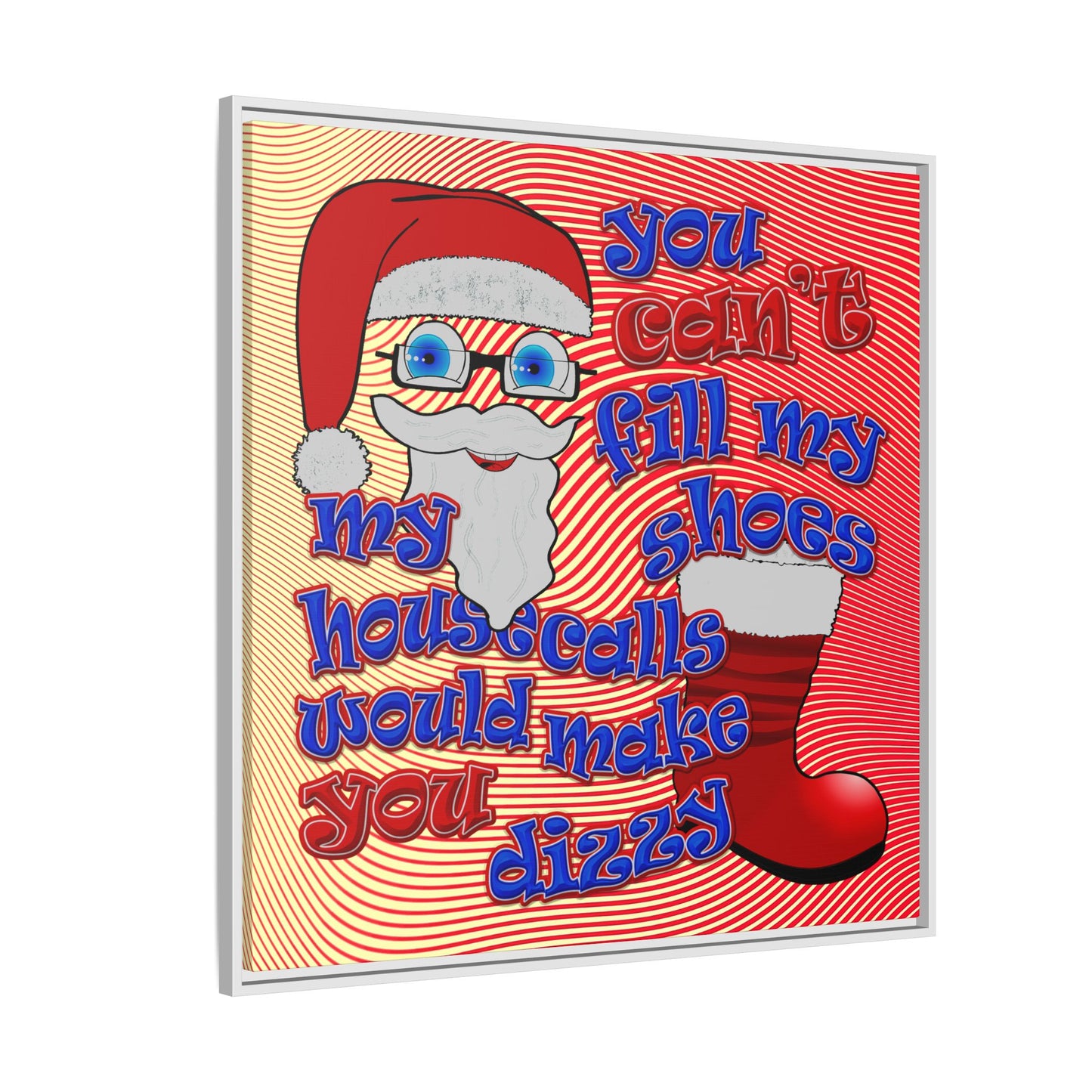 santa's shoes - framed canvas art (yellow-orange wave)