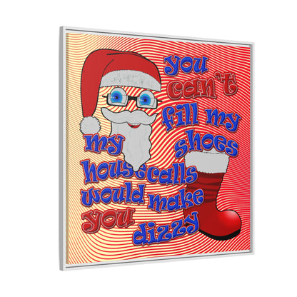 santa's shoes - framed canvas art (yellow-orange wave)