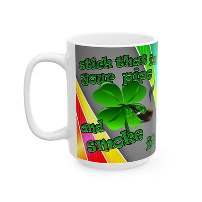 celtics logo - White Mug (rainbow split)