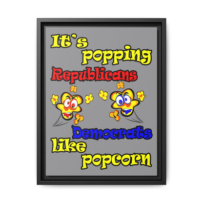 popping like popcorn - framed canvas art (grey)