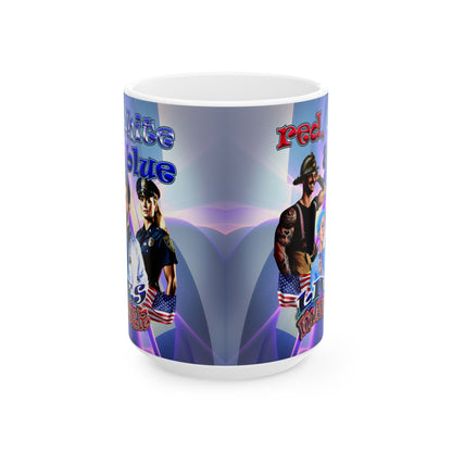 rw&b lives matter - White Mug (grey-pink wave)