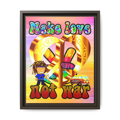 love peace - framed canvas art (color blur)