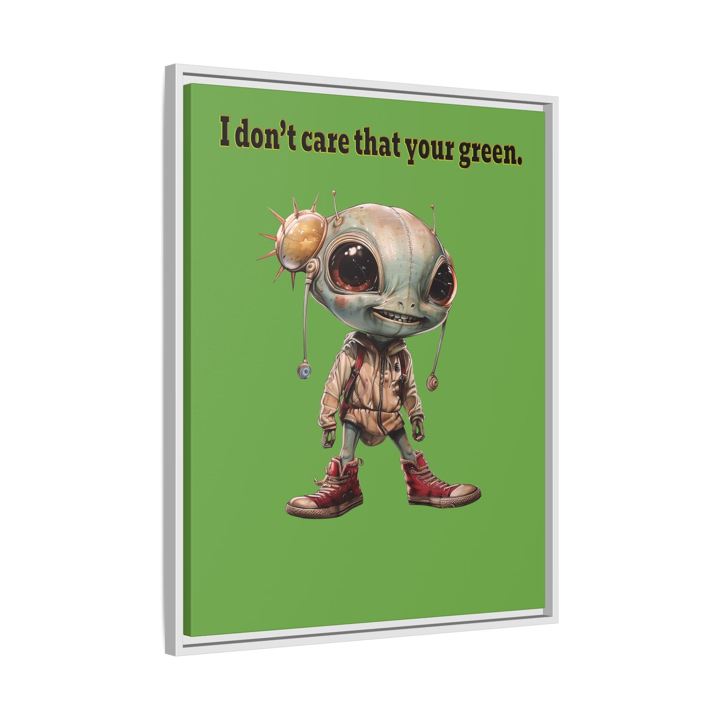 I don't care that your green - framed canvas art (green)