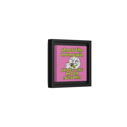 shoot the moon again - framed canvas art (light pink)