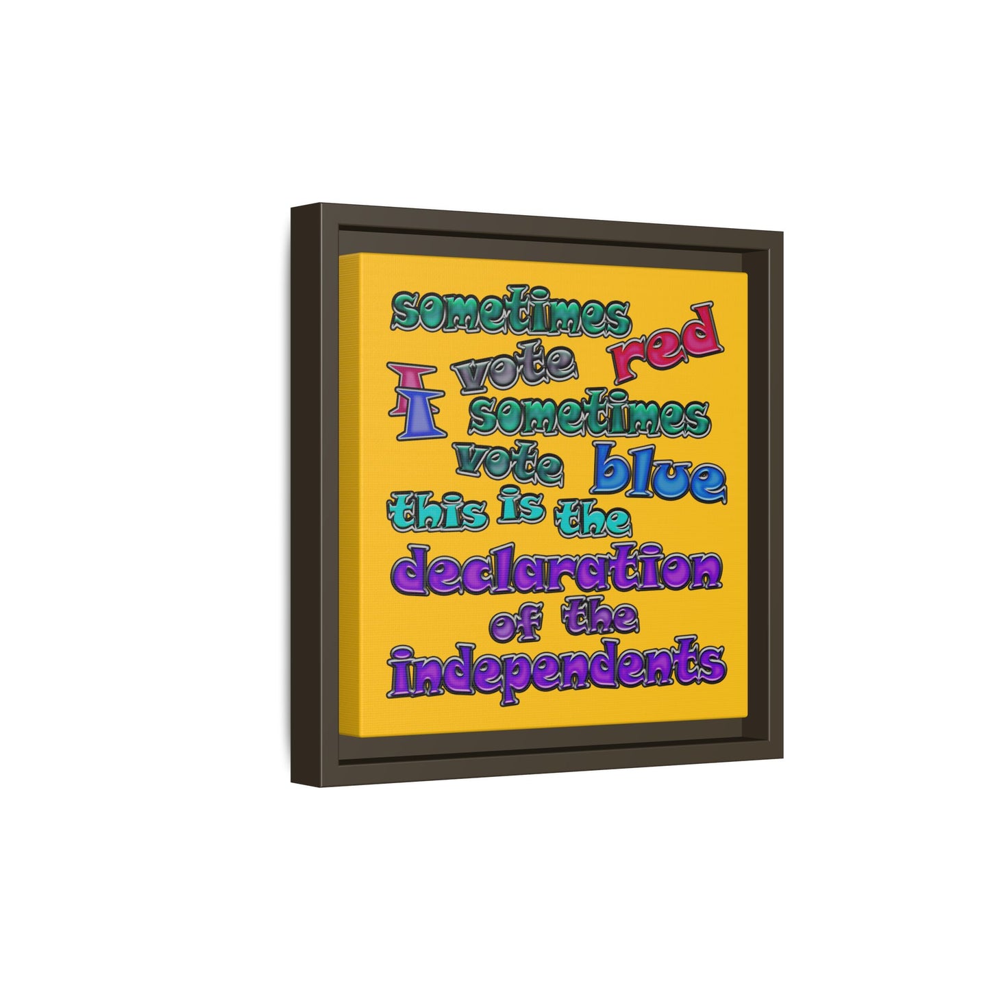 declaration of the independents - framed canvas art (yellow)