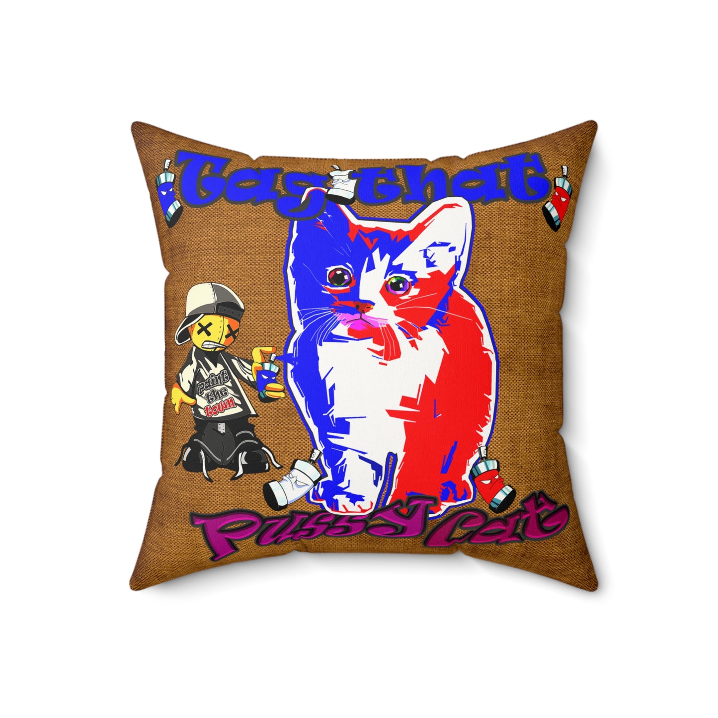 tag that - Faux Suede Square Pillow - (dichromatic brown papyrus)