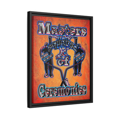 em cee squared - framed canvas art (burnt orange)