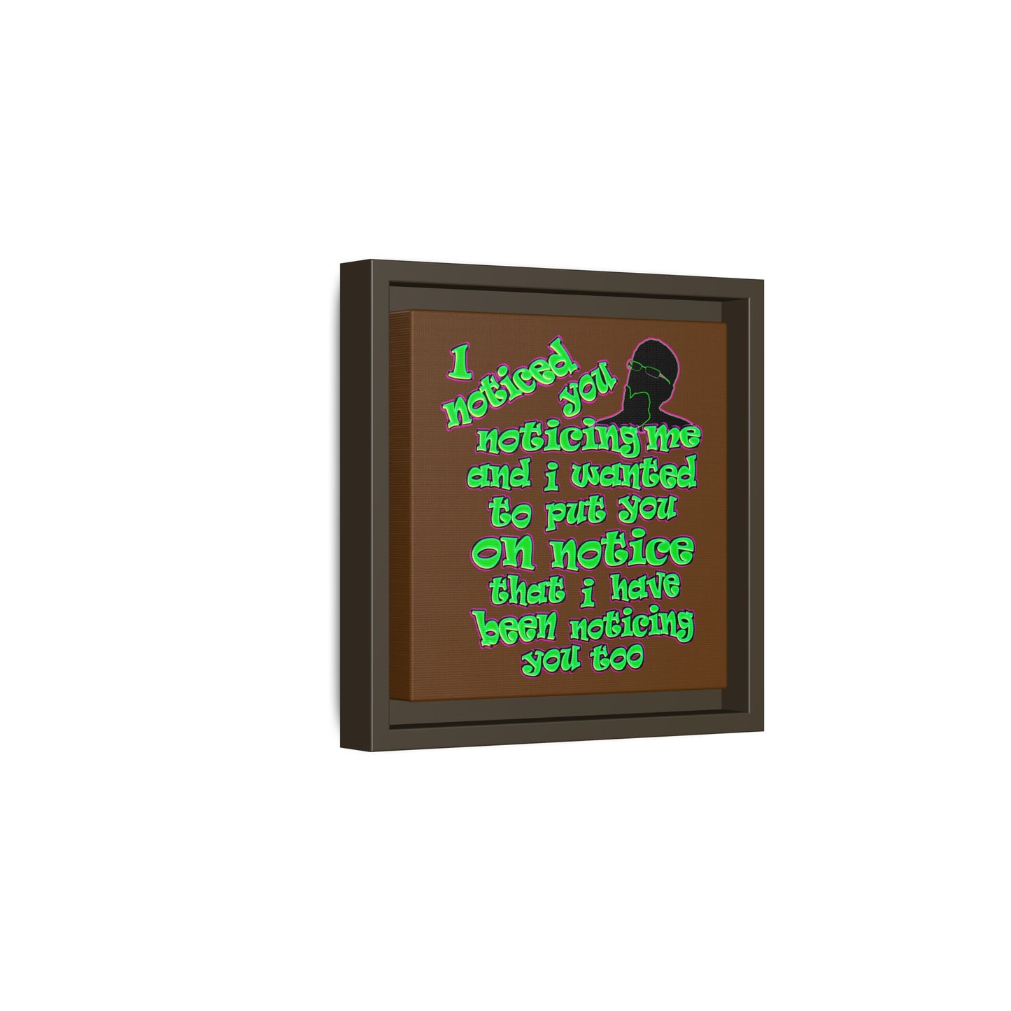 noticed you noticing - framed canvas art (brown)