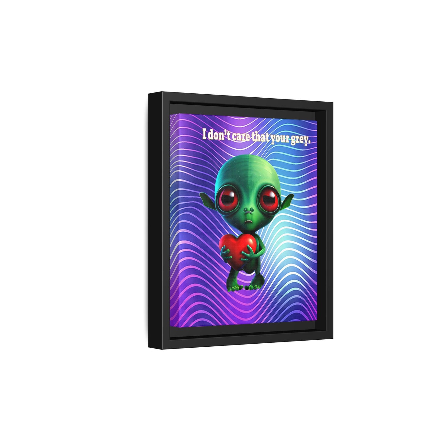 I don't care that your grey - framed canvas art (purple wave)