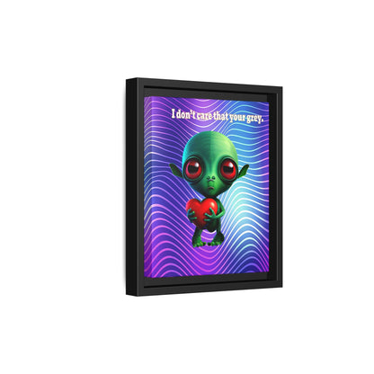 I don't care that your grey - framed canvas art (purple wave)