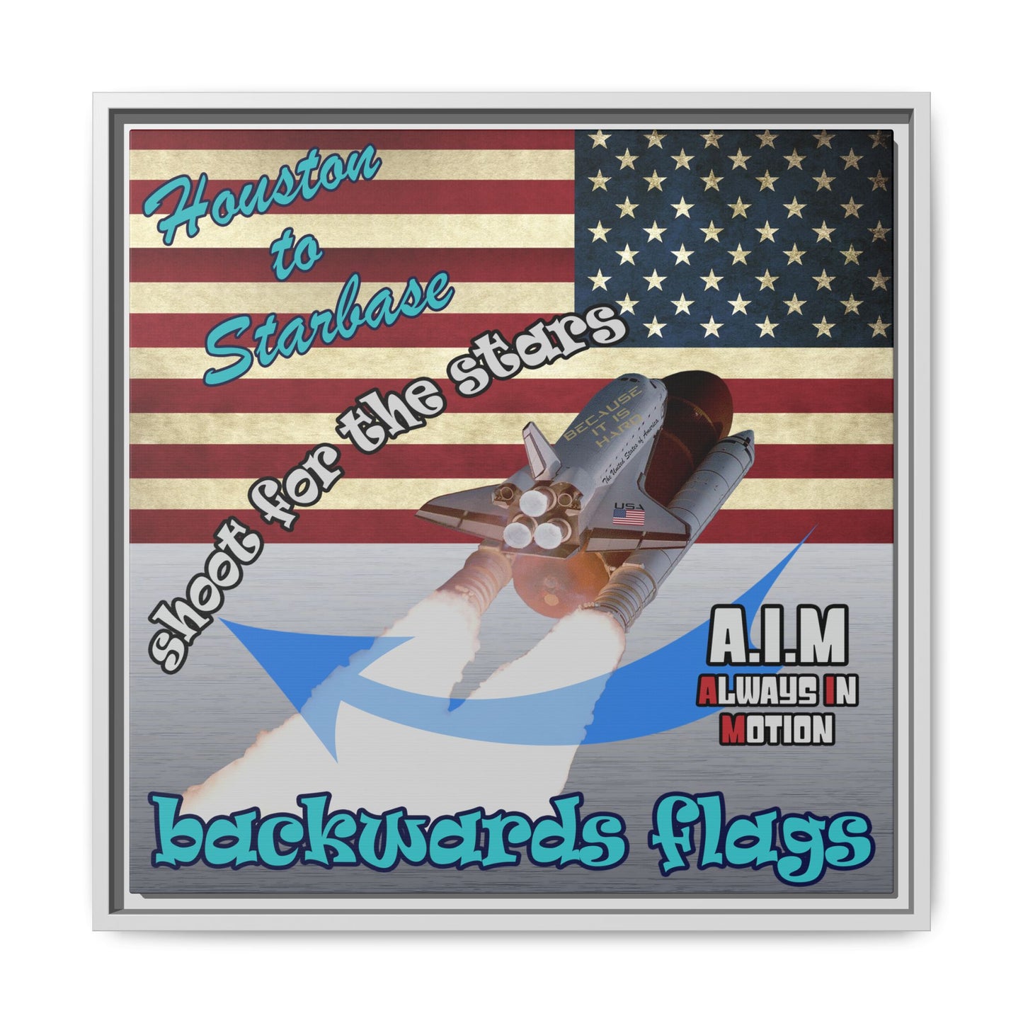 shoot for the stars - framed canvas art (brushed nickel)