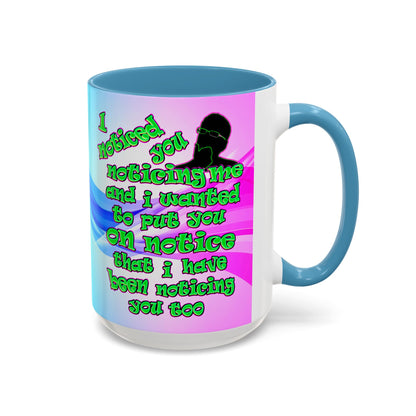 noticed you noticing - Accent Mug (light blue-pink wave)