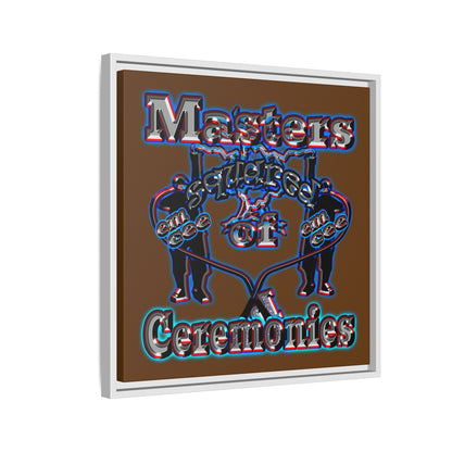 em cee squared - framed canvas art (brown)