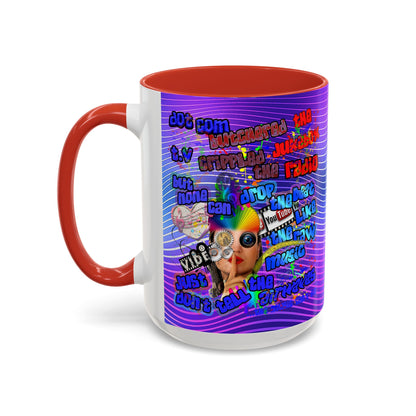drop the beat - Accent Mug (purple wave)