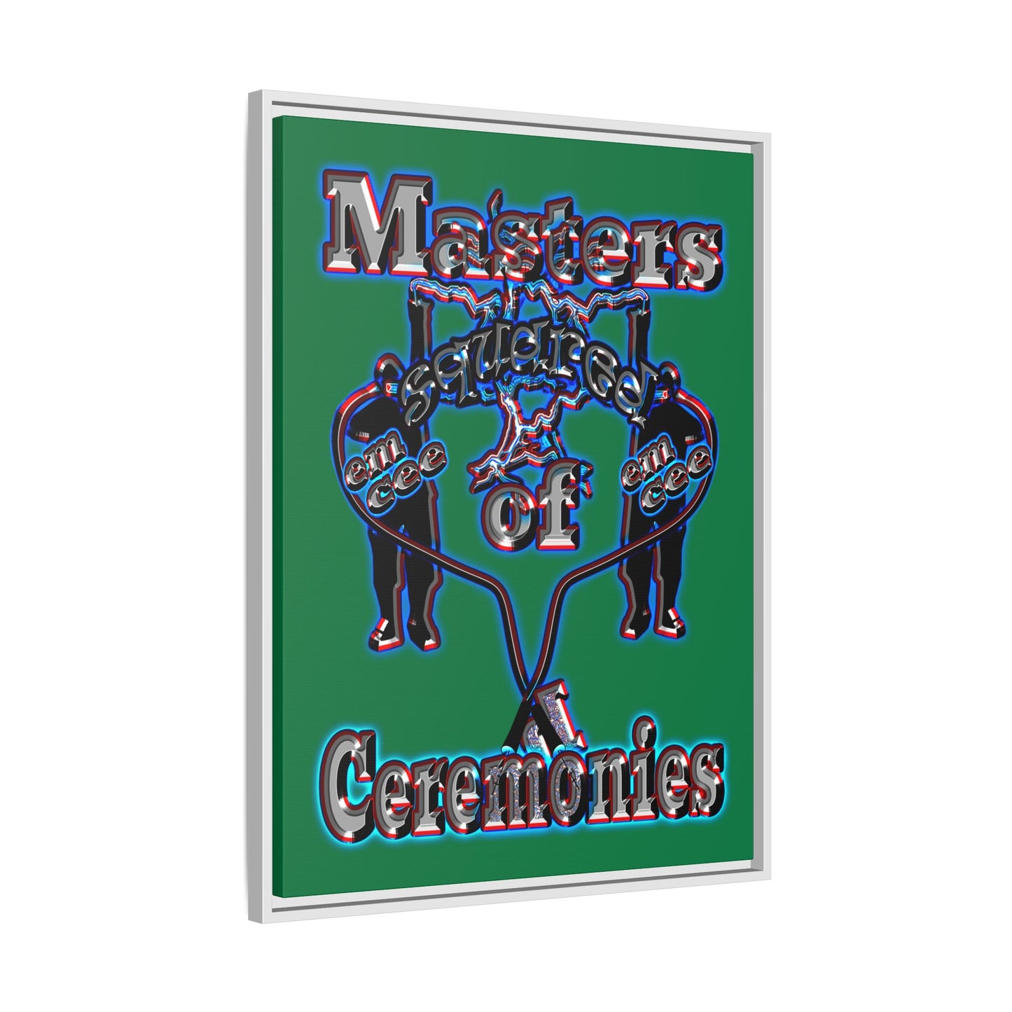 em cee squared - framed canvas art (dark green)