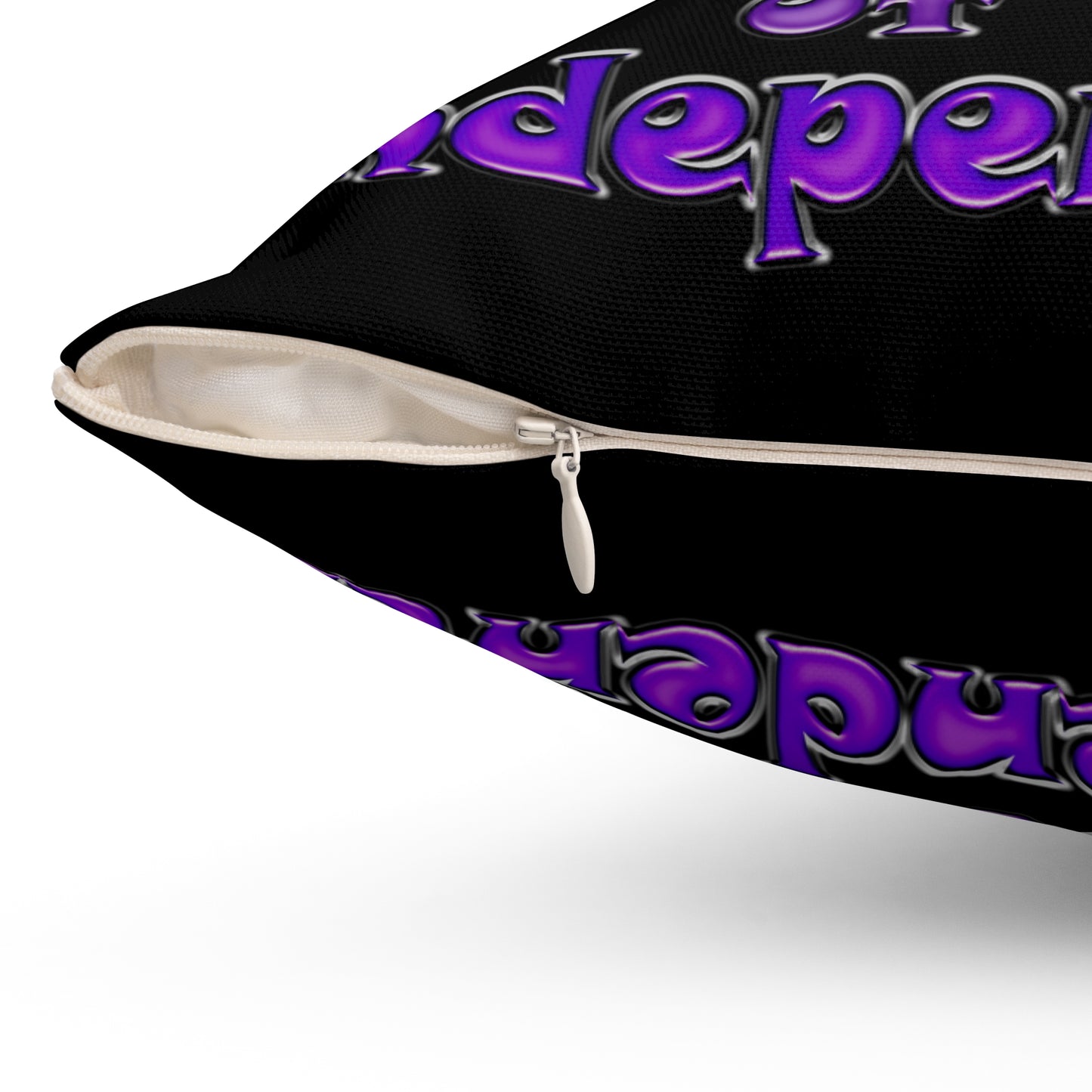 declaration of the independents - Spun Polyester Square Pillow - (black)