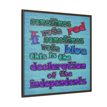 declaration of the independents - framed canvas art (faded blue)