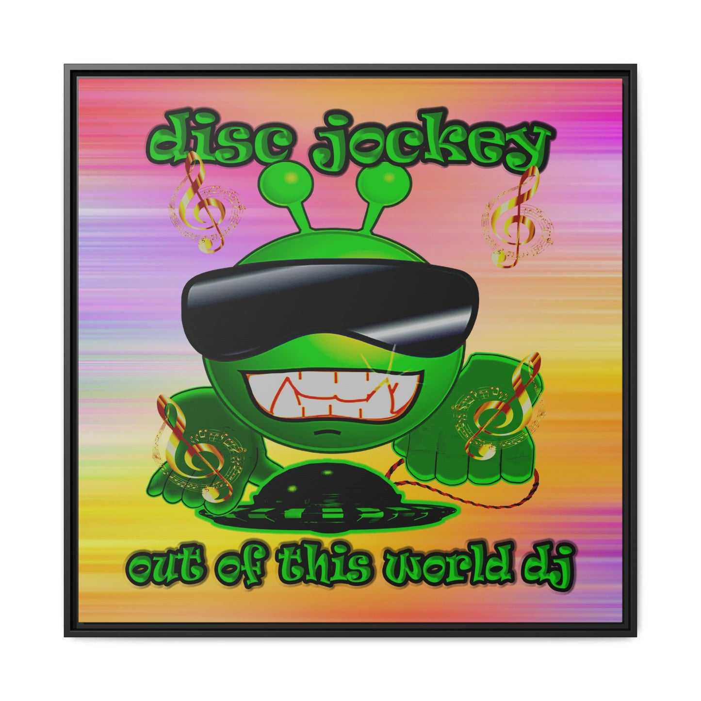 disc jockey - framed canvas art (color blur)