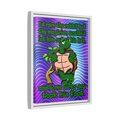 turtle race - framed canvas art (purple wave)