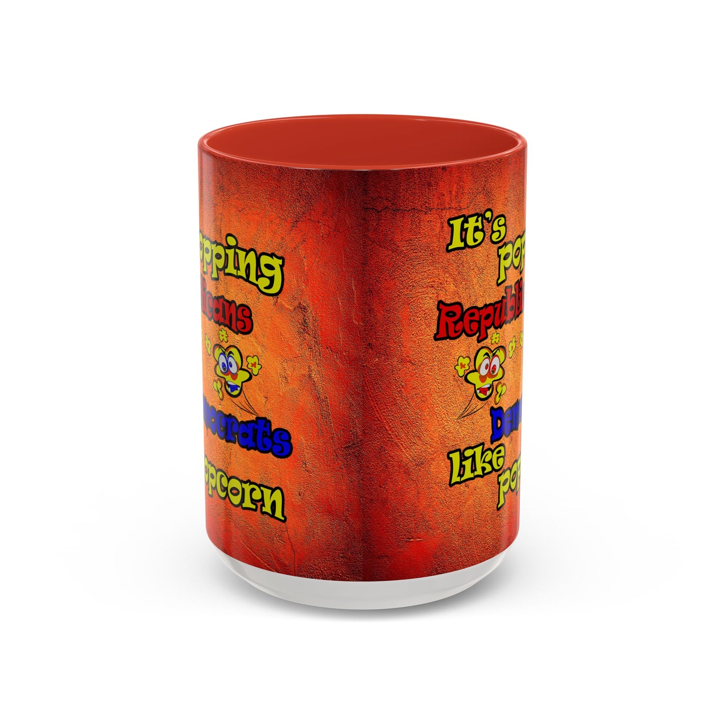 popping like popcorn - Accent Mug (burnt orange)