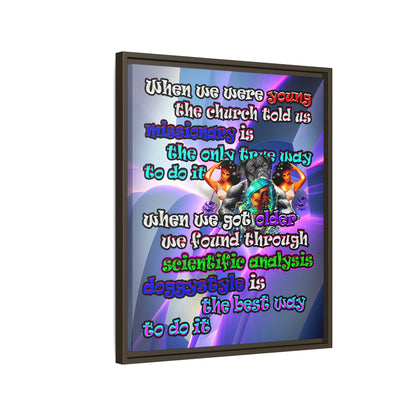 doggystyle - framed canvas art (grey-pink wave)