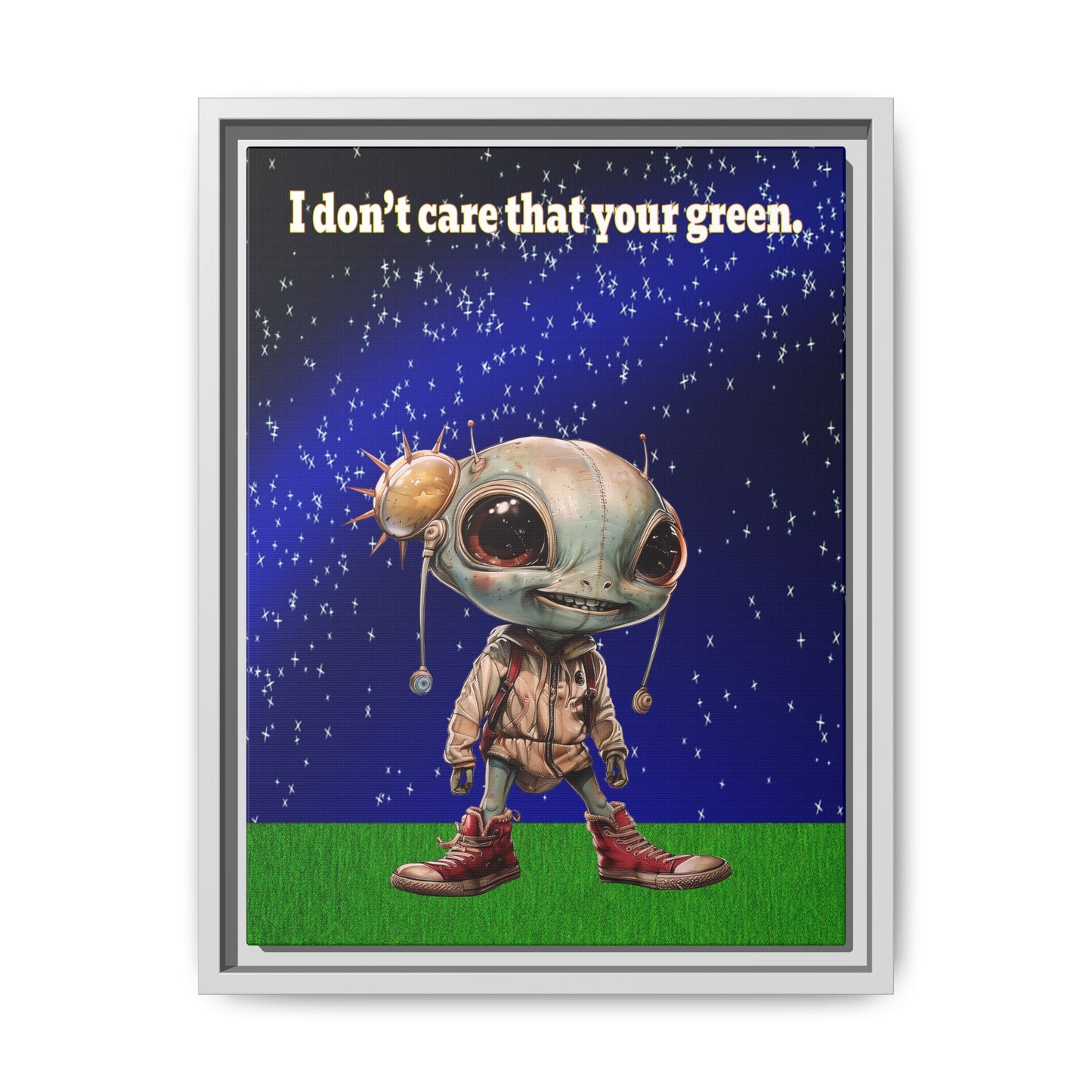 I don't care that your green - framed canvas art ('snoops' background)