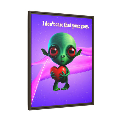I don't care that your grey - framed canvas art (purple-pink wave)