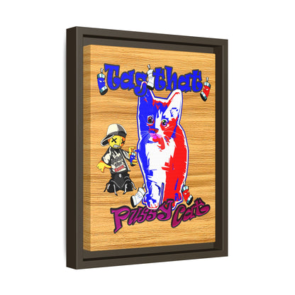 tag that - framed canvas art (butterscotch wood finish)