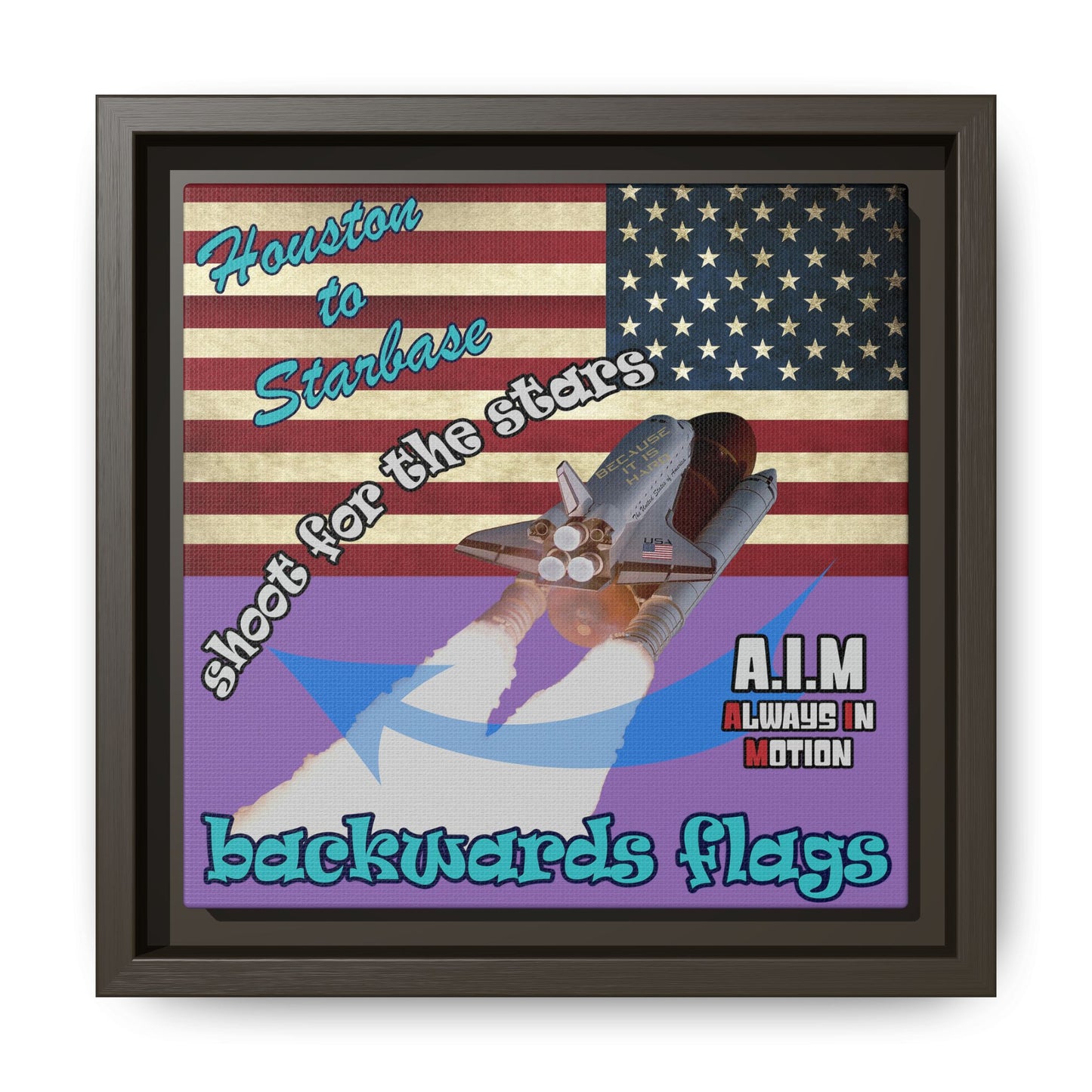 shoot for the stars - framed canvas art (light purple)
