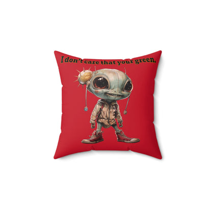 I don't care that your grey - Spun Polyester Square Pillow - (dark red)