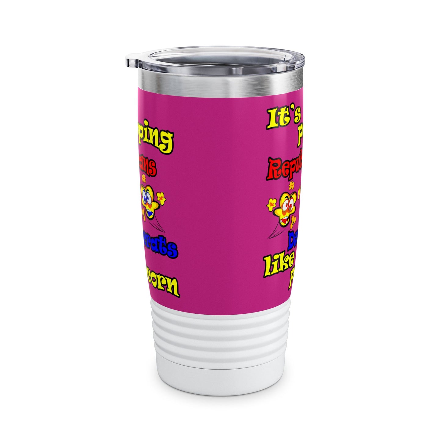 popping like popcorn - Ringneck Tumbler, 20oz (pink)