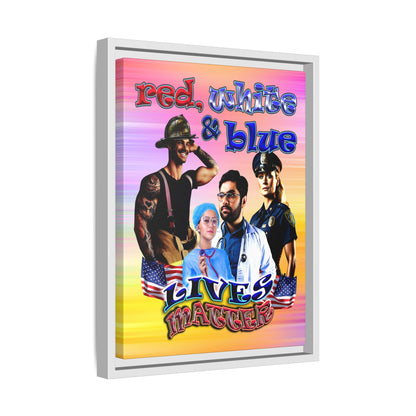 rw&b lives matter - framed canvas art (color blur)