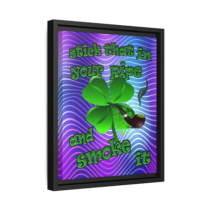 stick that in your pipe and smoke it - framed canvas art (purple wave)