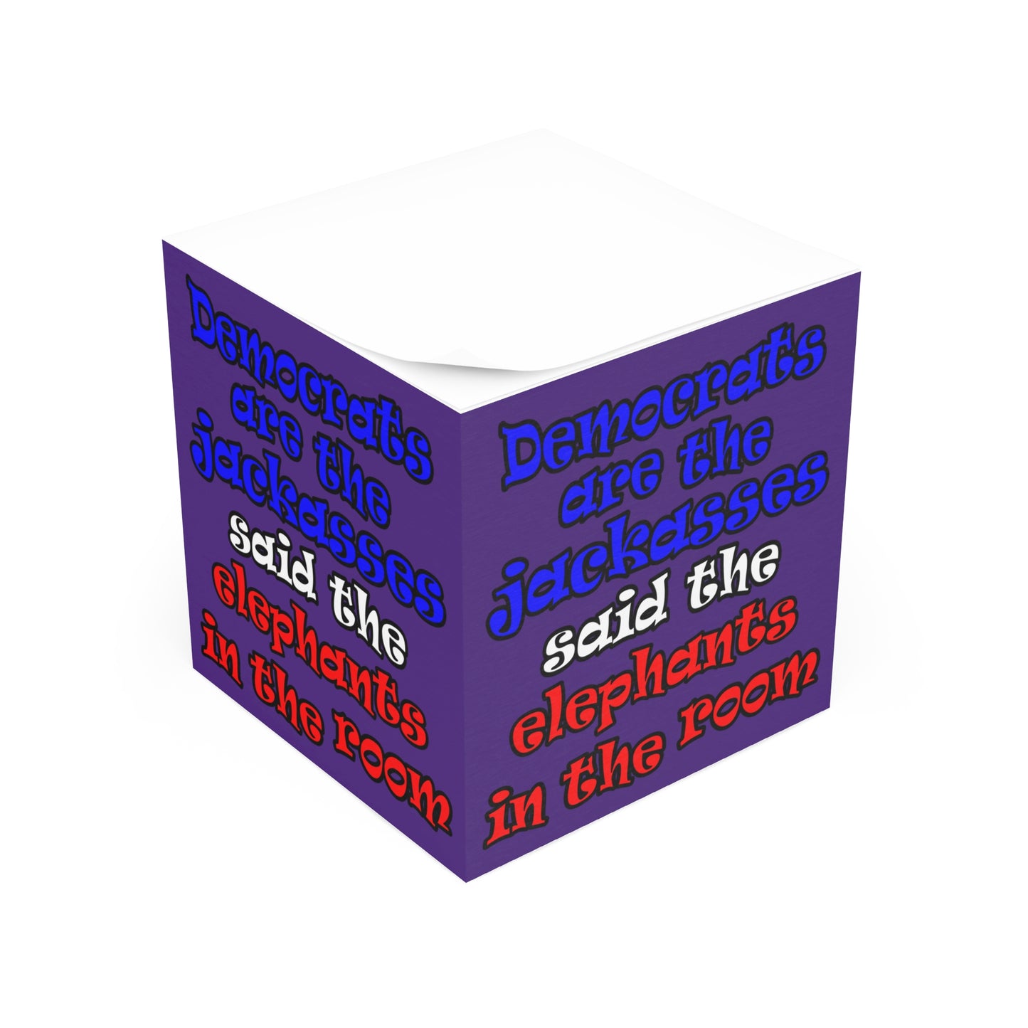 donkeys and elephants - note cube (purple)