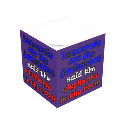 donkeys and elephants - note cube (purple)