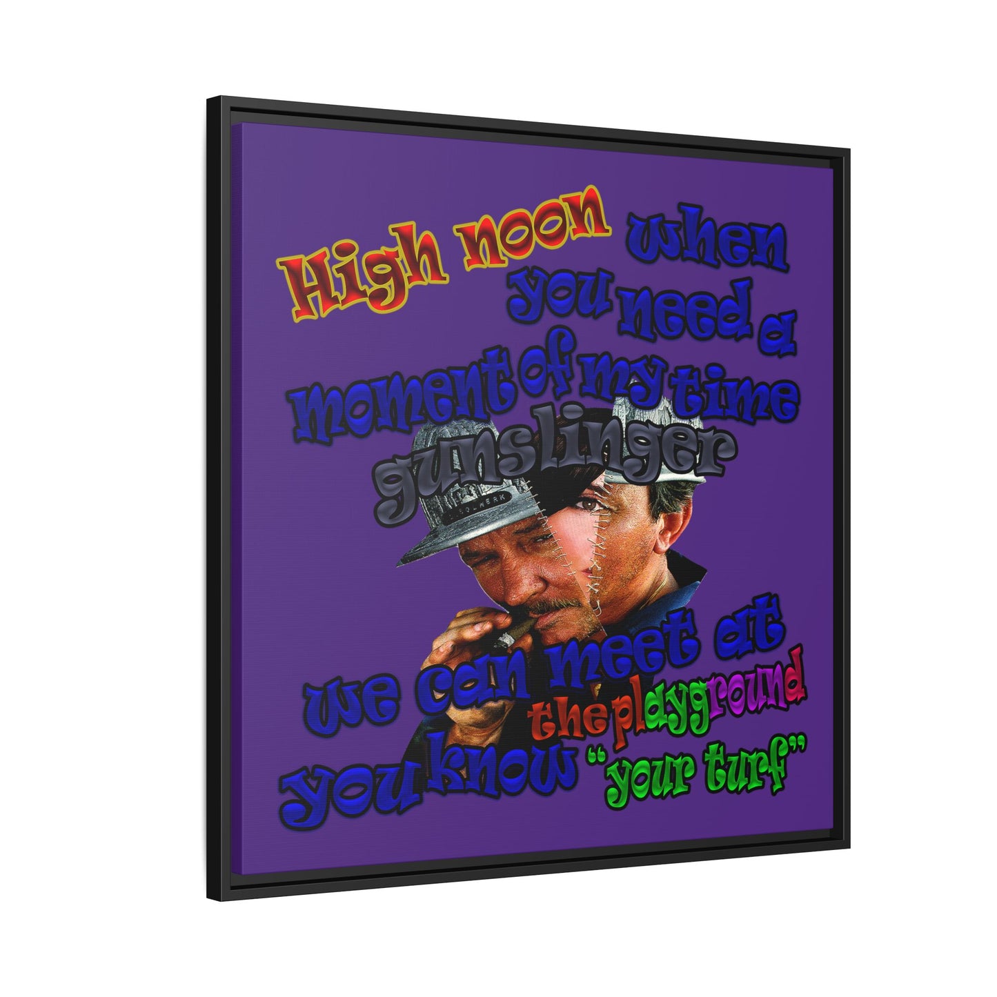 high noon - framed canvas art (purple)