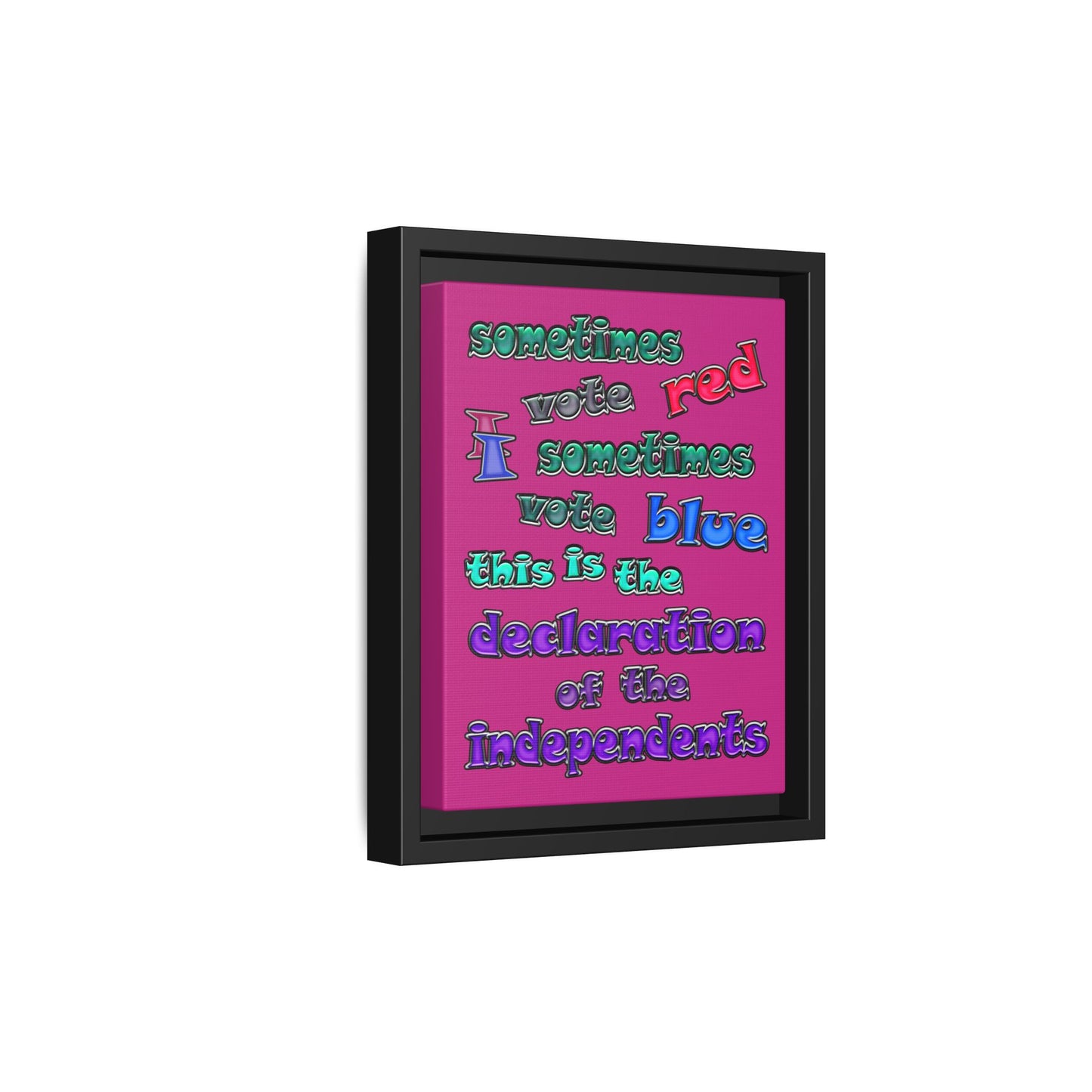 declaration of the independents - framed canvas art (pink)