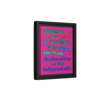 declaration of the independents - framed canvas art (pink)