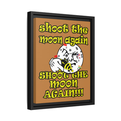 shoot the moon again - framed canvas art (light brown)