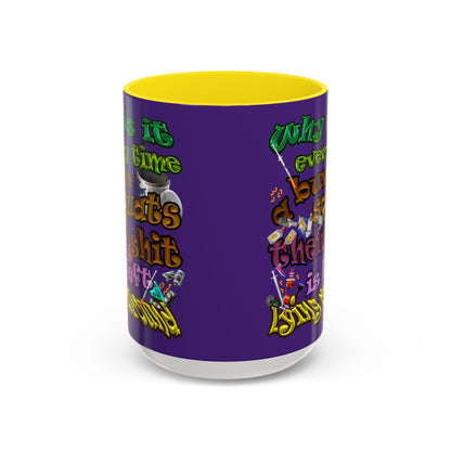the bum's shit - Accent Mug (purple)