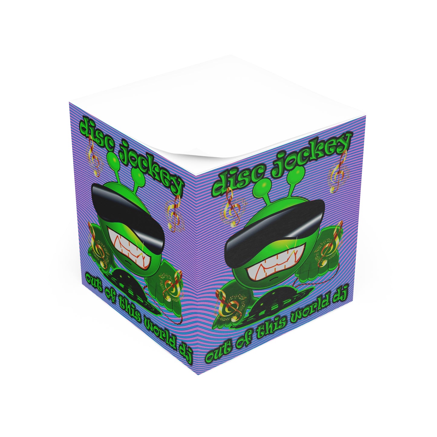 disc jockey - note cube (light blue-purple wave)