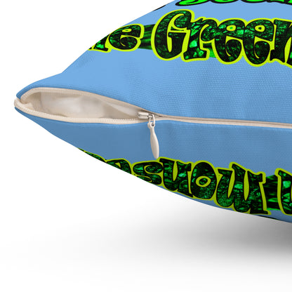 christmas spirits of boston - Spun Polyester Square Pillow - (light blue)