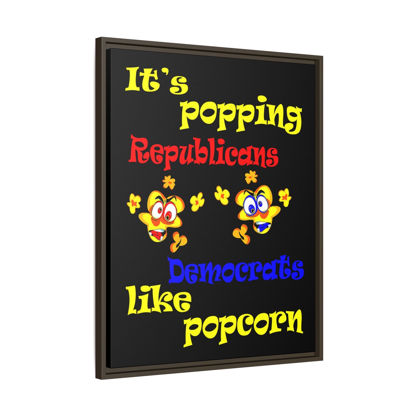 popping like popcorn - framed canvas art (black)