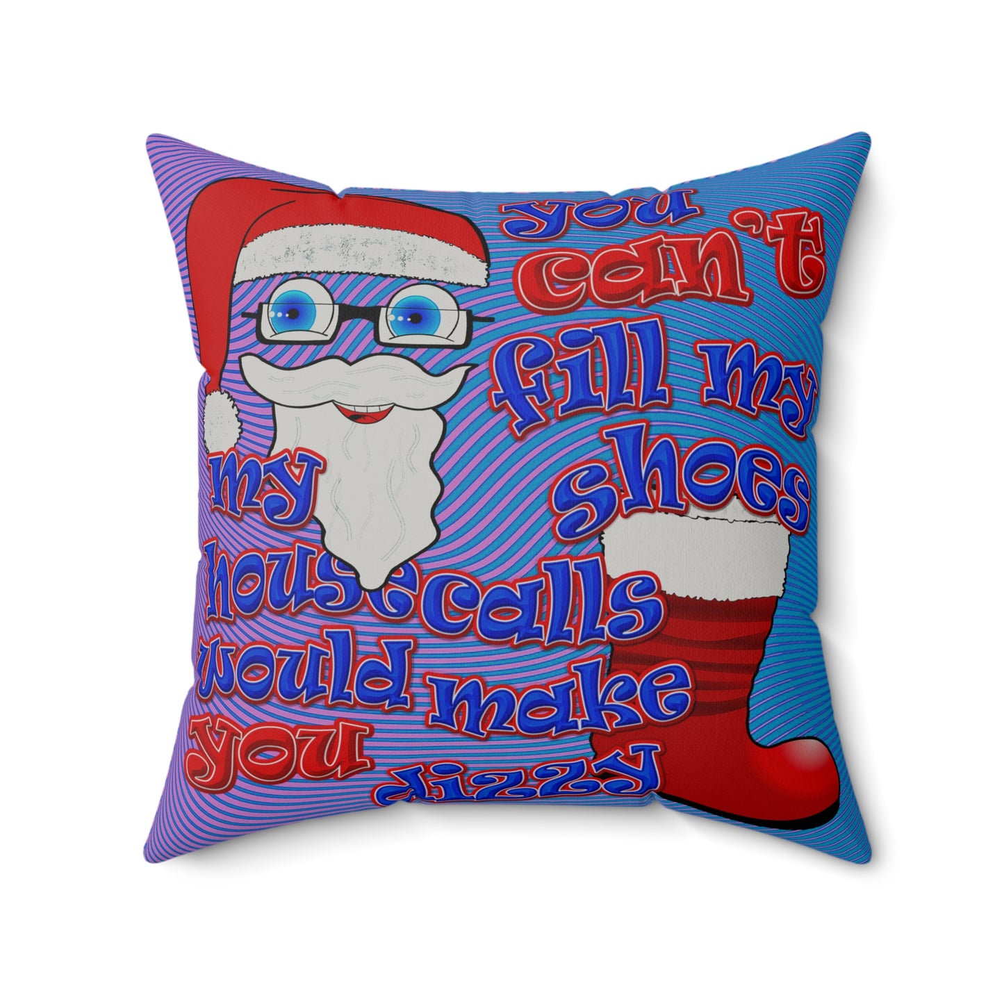 santa's shoes - Faux Suede Square Pillow - (light blue-purple wave)