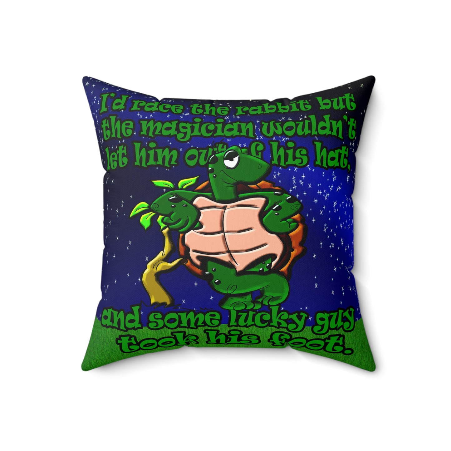 turtle race - Spun Polyester Square Pillow - ('snoops' background)