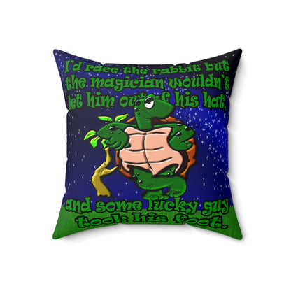 turtle race - Spun Polyester Square Pillow - ('snoops' background)